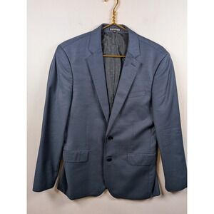 Express 38 short 34x29 Blue Wool Producer Mens Jacket Pants Suit